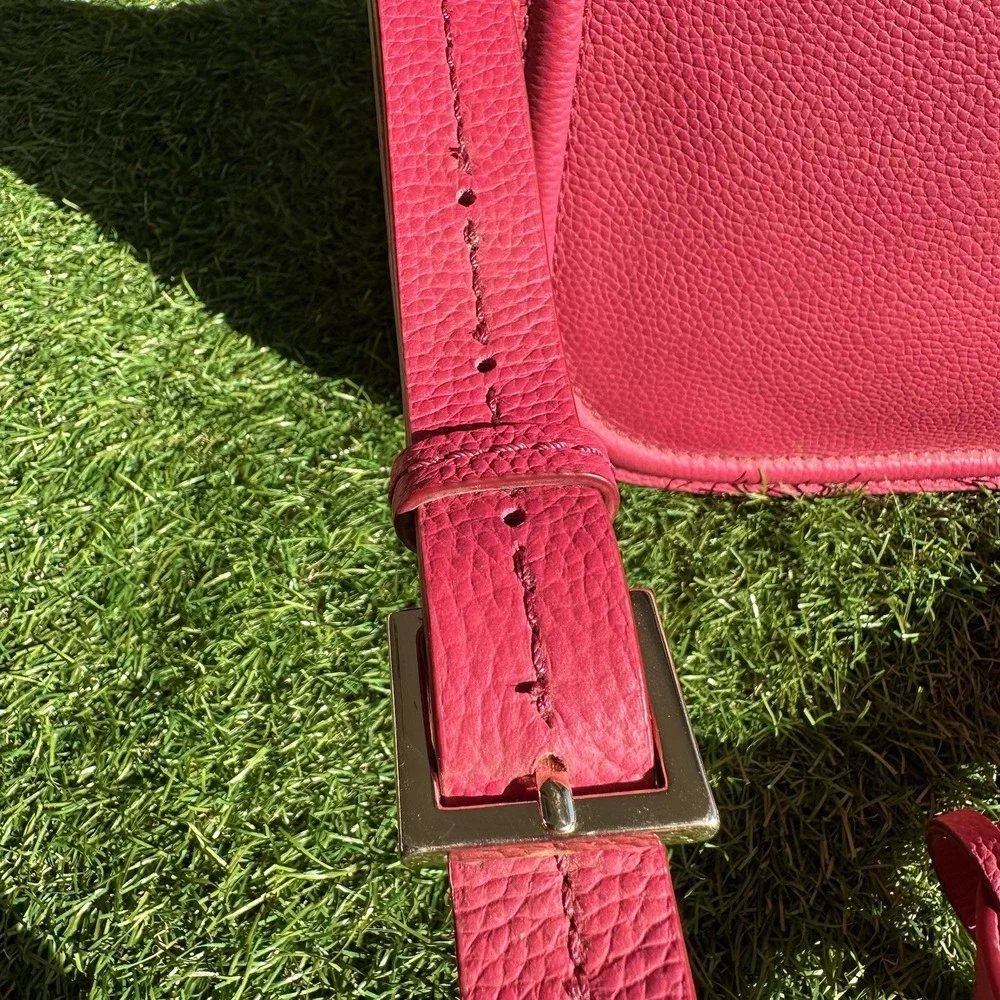 Kate Spade Orchard Street Hemsley‎ Saddle Bag Pink Pebbled Leather Crossbody